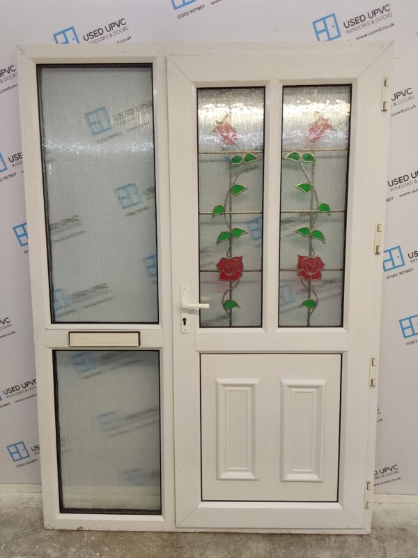 Used White Upvc Front Door And Side Panel 1480mm x 2090mm DS054 - Image 2