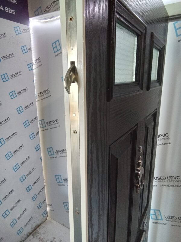 Used Black Composite Front Door 885mm wide x 2080mm high 0266 - Image 5