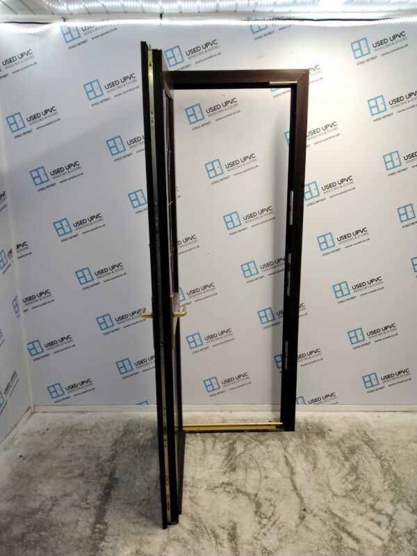 Used Rosewood Upvc Back Door 810mm x 2070mm C9D61 - Image 3
