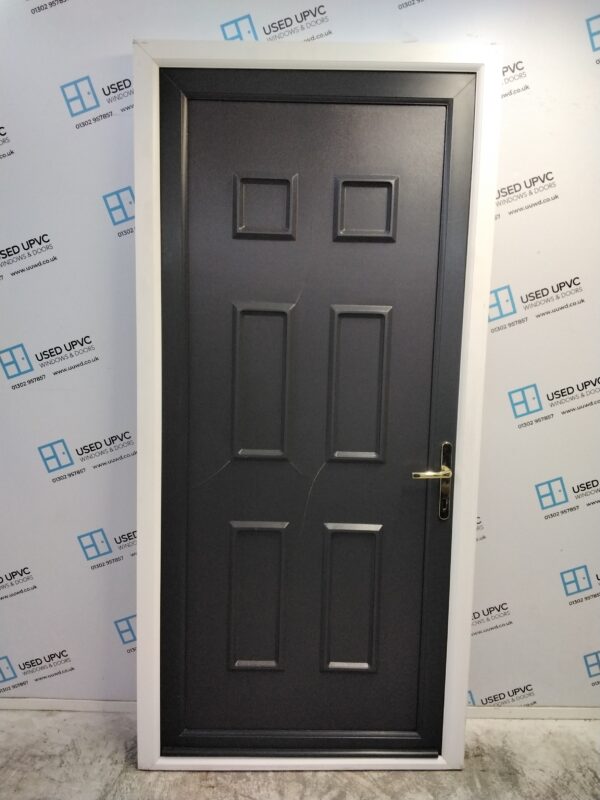 Used Anthracite Grey Upvc Back Door 1030mm x 2180mm C9D64