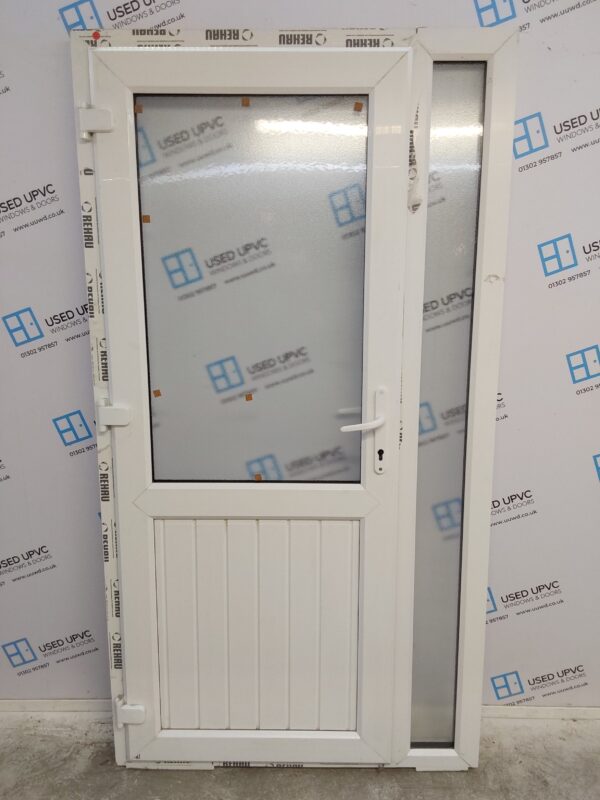 Brand New White Upvc Back Door And Side Panel (outwards opening) 1110mm x 2075mm ND76