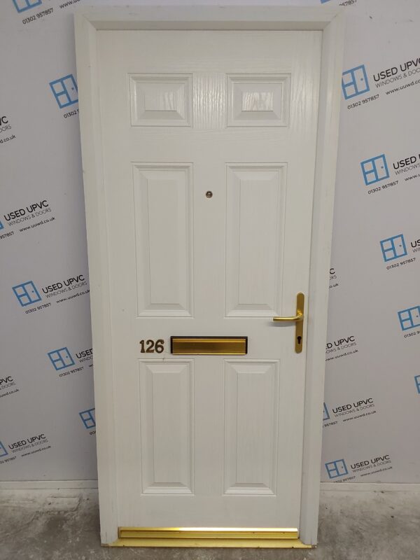Used White Composite Front Door 910mm x 2080mm C8D27