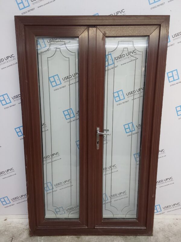 Used Woodgrain Upvc French Doors 1220mm x 2005mm EA1