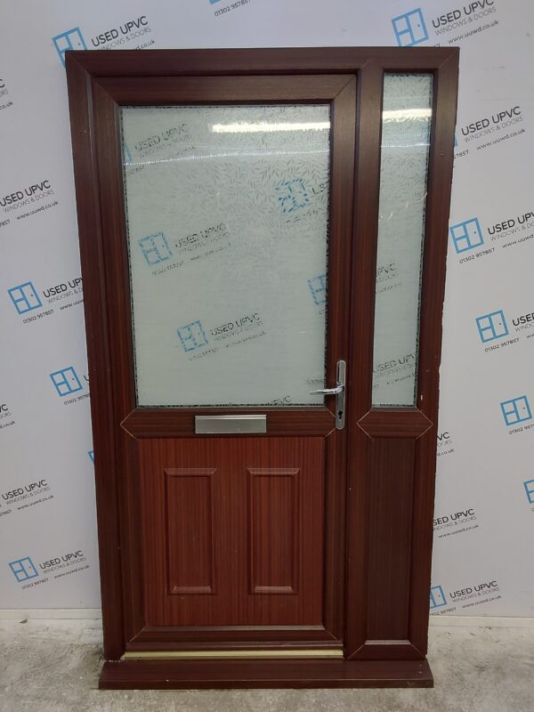 Used Woodgrain Upvc Front Door And Side Panel 1175mm x 2085mm DS024