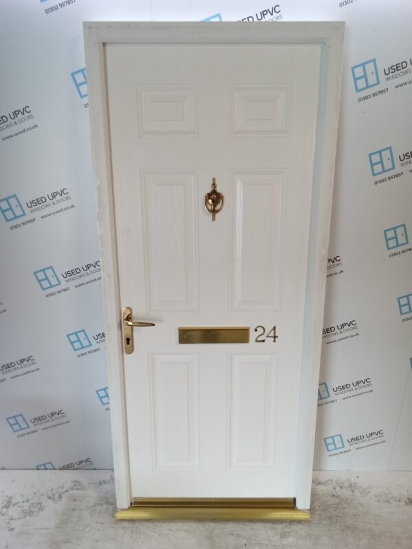 Used White Composite Front Door 910mm x 2060mm C9D48