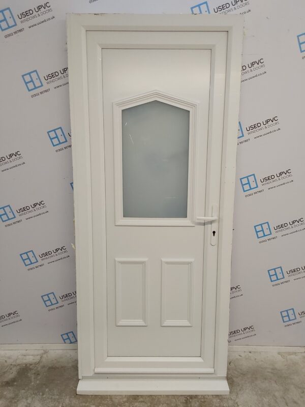Used White Upvc Back Door 920mm x 2135mm (reduce to 900mm) 0626
