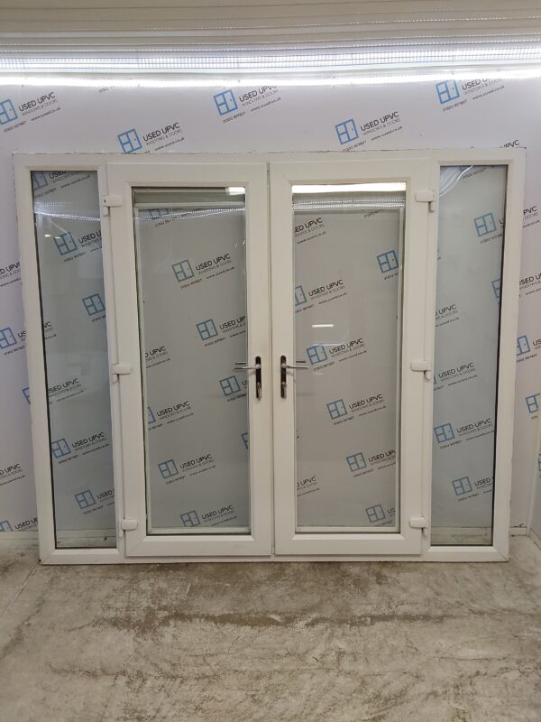 Used White Upvc French Doors And Side Panels 2430mm x 2060mm EA20