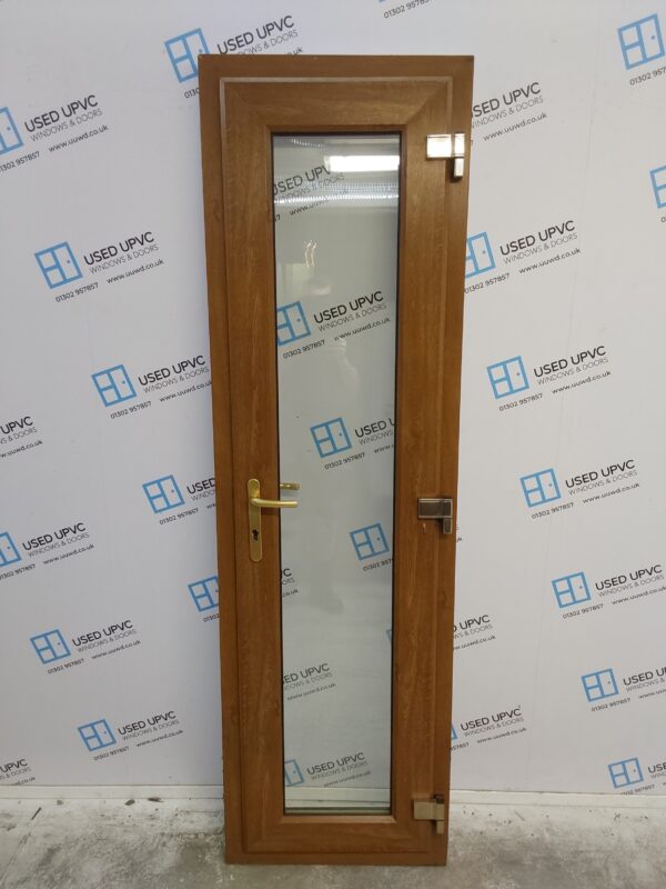 Used Oak Upvc Full Glass Back Door (outwards opening) 625mm x 2110mm 0291