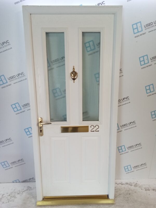 Used White Composite Front Door 905mm x 2075mm 0620