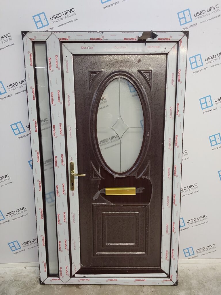 Brand New Rosewood Upvc Front Door And Side Panel 1170mm x 2030mm ND66 ...