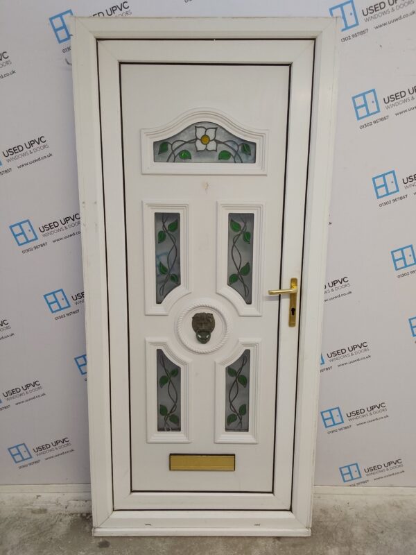 Used White Upvc Front Door 980mm x 2130mm (reduce to 940mm) 0617