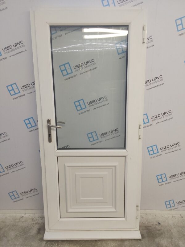 Used White Upvc Back Door (outwards opening) 885mm x 1955mm 0191