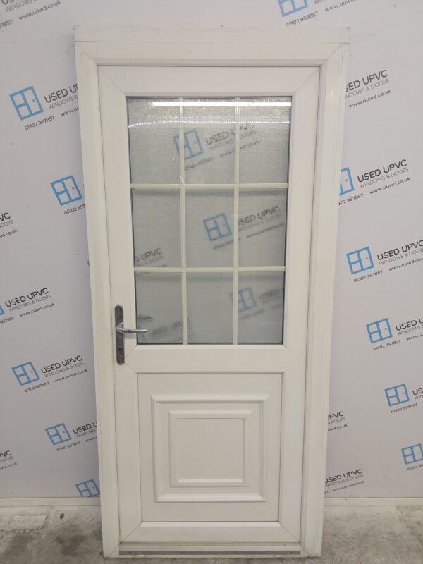 Used White Upvc Back Door 920mm x 2055mm (reduce to 900mm x 2005mm) 0626
