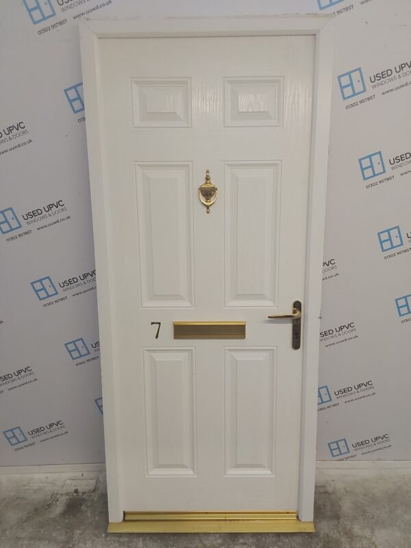 Used White Composite Front Door 905mm x 2080mm C8D45