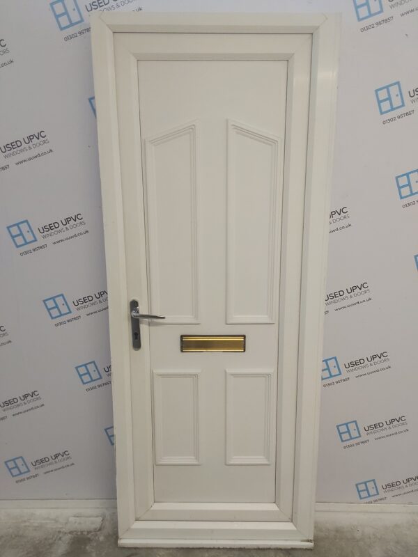 Used White Upvc Front Door 840mm x 2095mm (reduce to 820mm) 0191