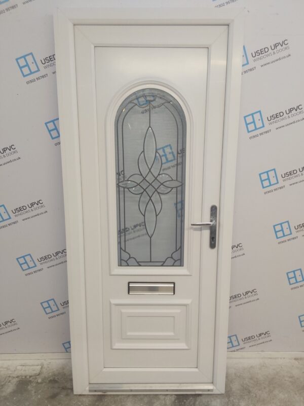 Used White Upvc Front Door 885mm x 2050mm (reduce to 865mm) C9D13