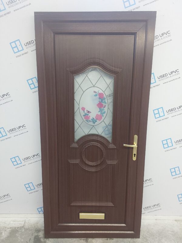 Used Woodgrain Upvc Front Door 950mm x 2060mm 0604