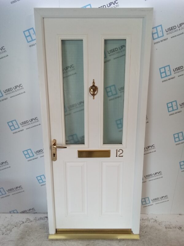 Used White Composite Front Door 910mm x 2065mm C10D39