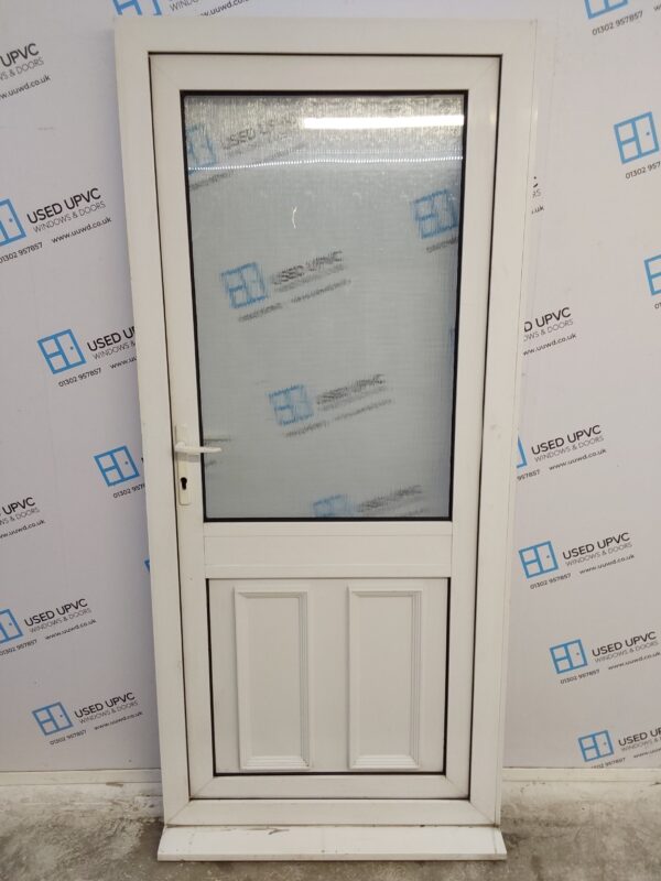 Used White Upvc Back Door 930mm x 2070mm (reduce to 915mm) C10D59