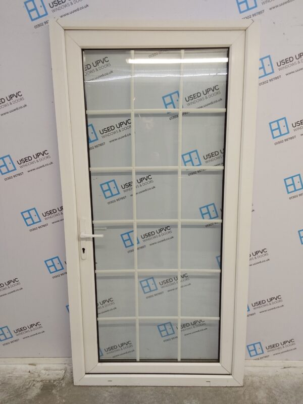 Used White Upvc Full Glass Back Door 1030mm x 2050mm 0174