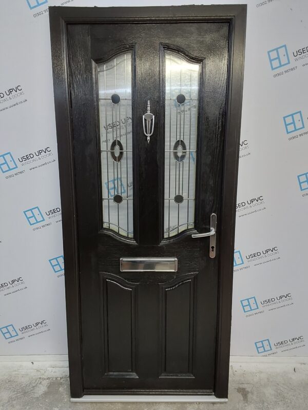 Used Black Composite Front Door 890mm x 2060mm 0318