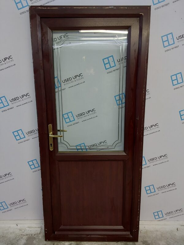 Used Rosewood Upvc Back Door 900mm x 2070mm C3D004