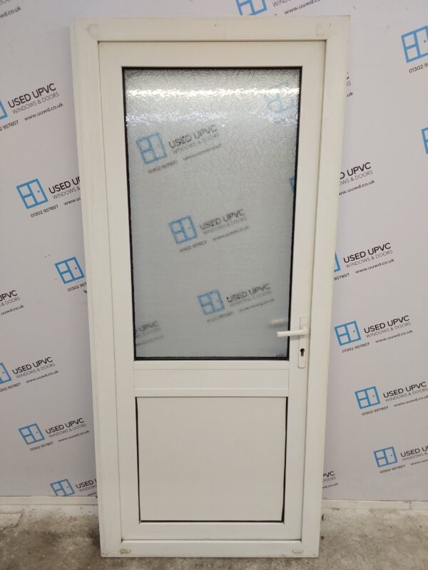 Used White Upvc Back Door 925mm x 2095mm (reduce to 910mm) C3D021