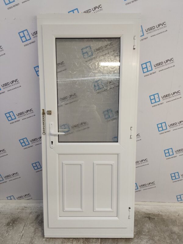 Used White Upvc Back Door 905mm x 2135mm (reduce to 885mm x 2045mm) 0173 - Image 2