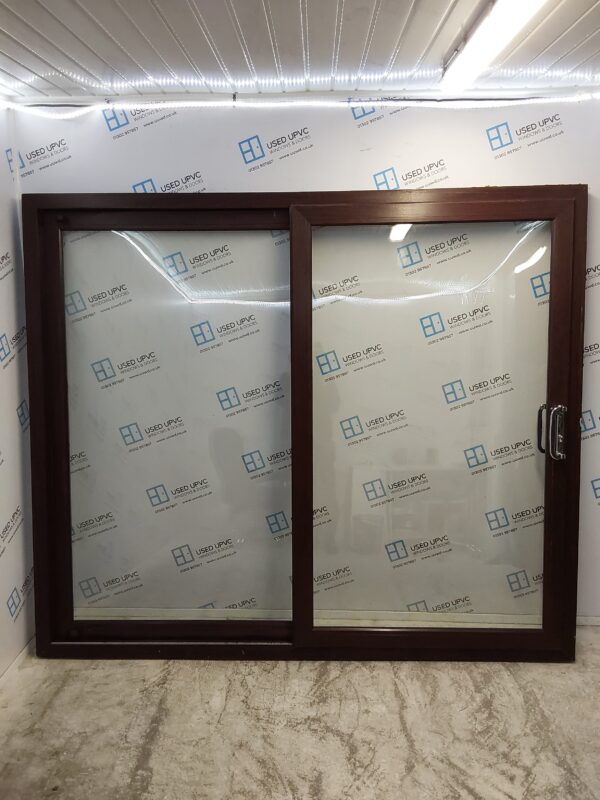 Used Rosewood Upvc Sliding Patio Doors 2385mm x 2045mm EA22 - Image 2
