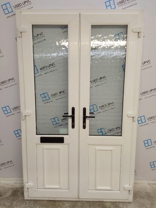 Used White Upvc French Doors 1280mm x 2110mm (reduce to 1250mm) EA15 - Image 2