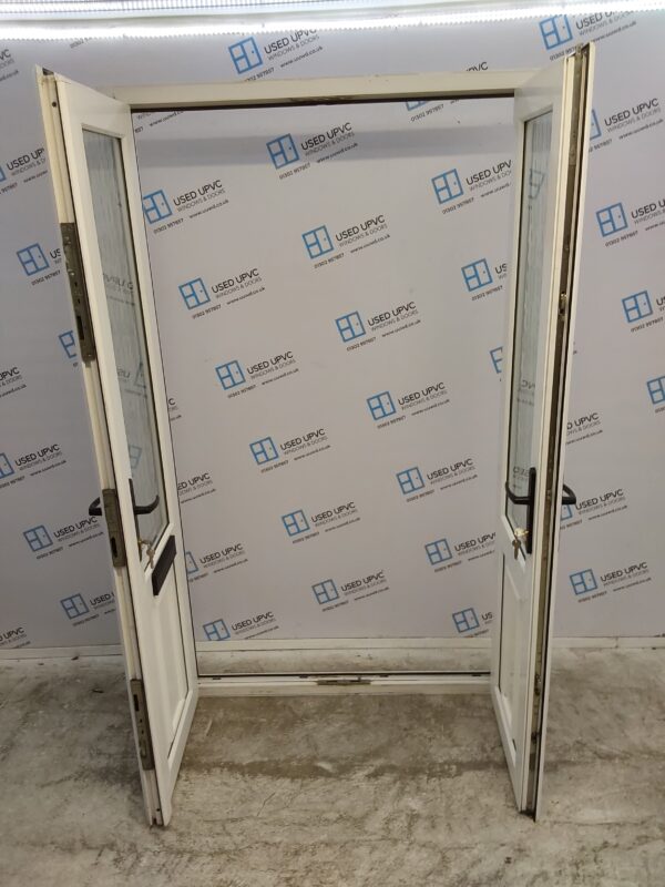 Used White Upvc French Doors 1280mm x 2110mm (reduce to 1250mm) EA15 - Image 4