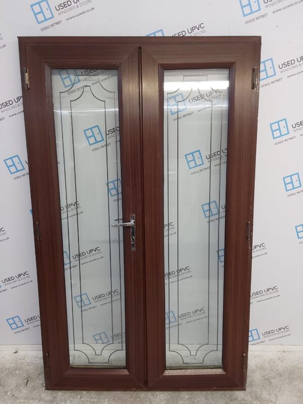 Used Woodgrain Upvc French Doors 1220mm x 2005mm EA1 - Image 2
