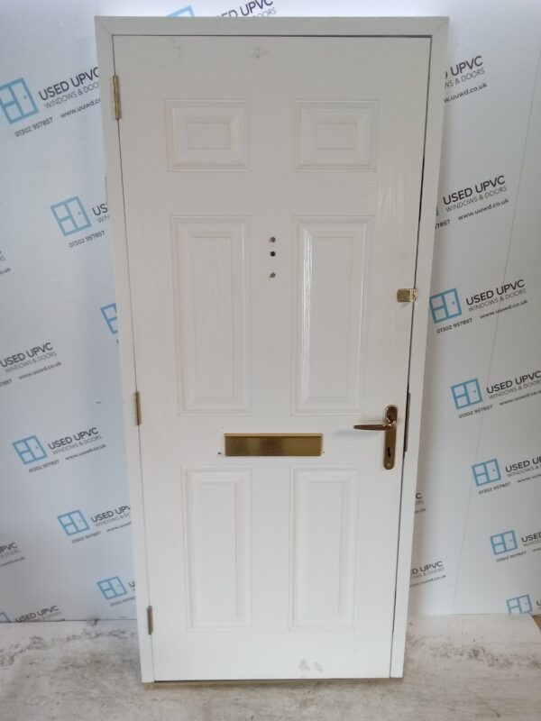 Used White Composite Front Door 910mm x 2060mm C9D48 - Image 3
