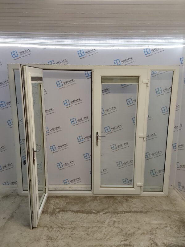 Used White Upvc French Doors And Side Panels 2430mm x 2060mm EA20 - Image 5