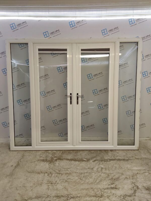 Used White Upvc French Doors And Side Panels 2430mm x 2060mm EA20 - Image 2