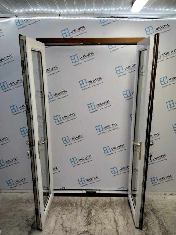 Used Oak Upvc French Doors 1250mm x 2110mm EA5 - Image 3