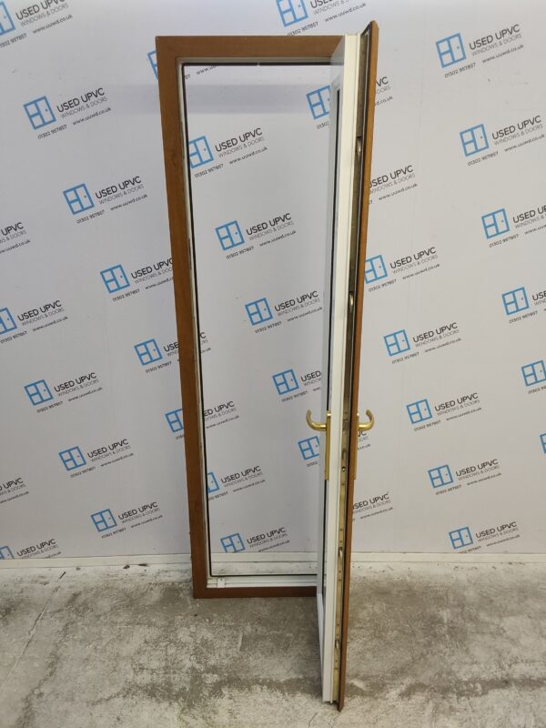 Used Oak Upvc Full Glass Back Door (outwards opening) 625mm x 2110mm 0291 - Image 3