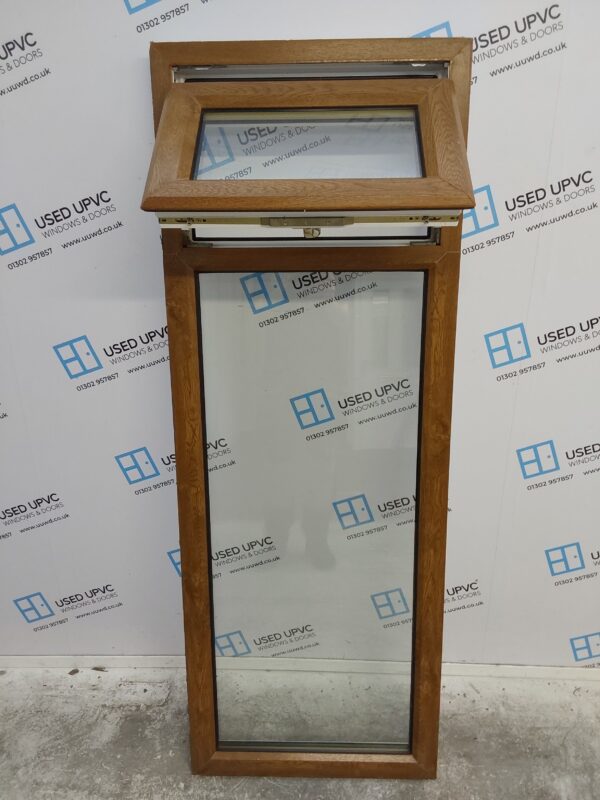 Used Oak Upvc Window 625mm x 1710mm W0011 - Image 3