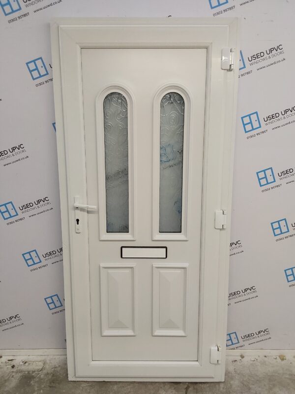 Used White Upvc Front Door 950mm x 2040mm (reduce to 930mm) C9D52 - Image 2