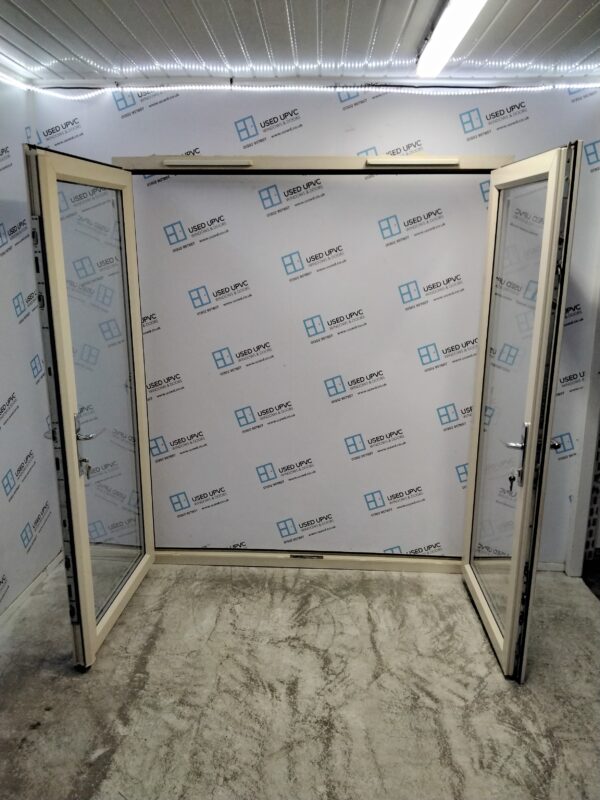 Used Cream Upvc French Doors 1800mm x 2060mm EA28 - Image 3