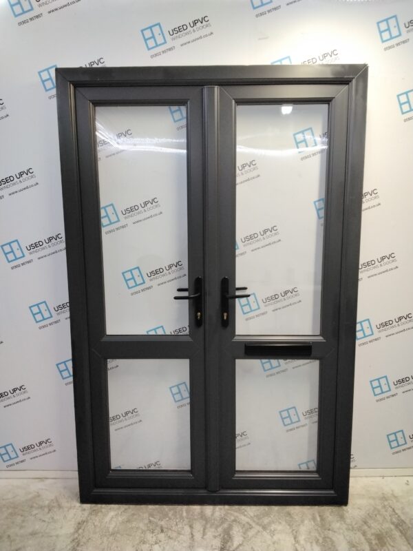 Used Anthracite Grey Upvc French Doors 1340mm x 2065mm EA29