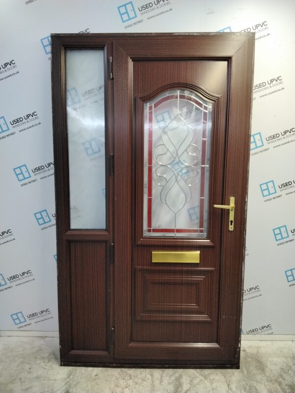 Used Woodgrain Upvc Front Door And Side Panel 1185mm x 2090mm DS013 - Image 2