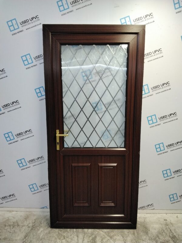 Used Woodgrain Upvc Back Door 925mm x 2040mm C8D45