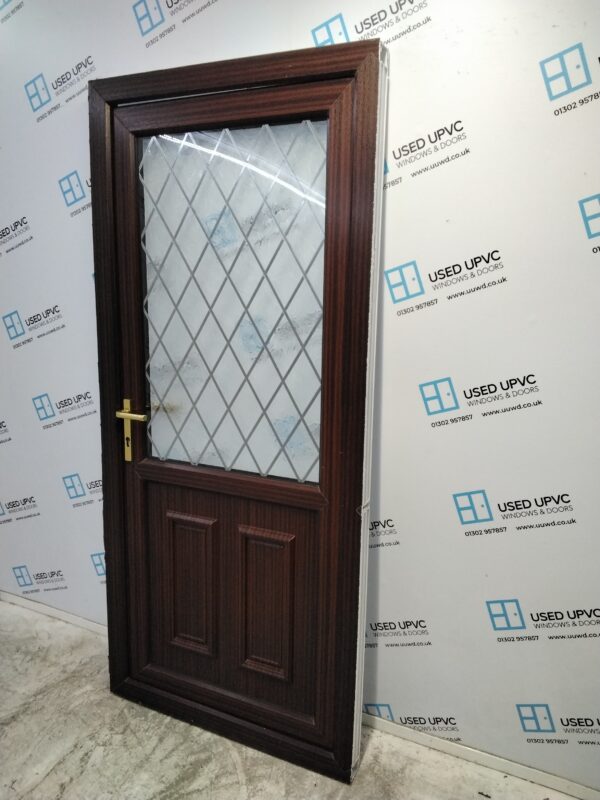 Used Woodgrain Upvc Back Door 925mm x 2040mm C8D45 - Image 6