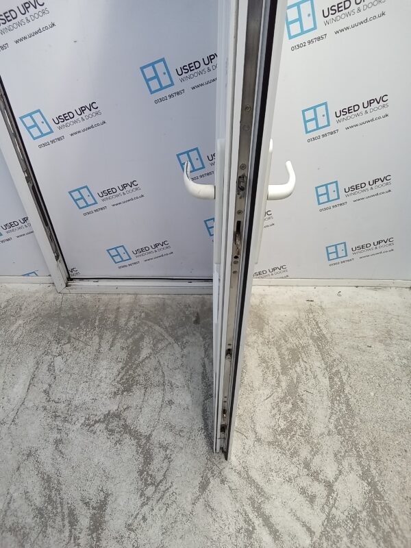 Used White Upvc Back Door And Toplight 855mm x 2395mm 0261 - Image 5