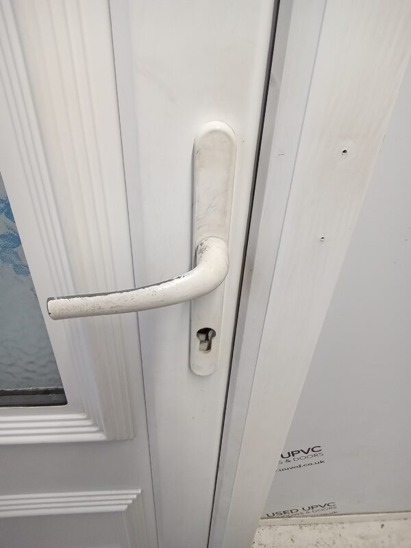 Used White Upvc Back Door And Toplight 855mm x 2395mm 0261 - Image 6