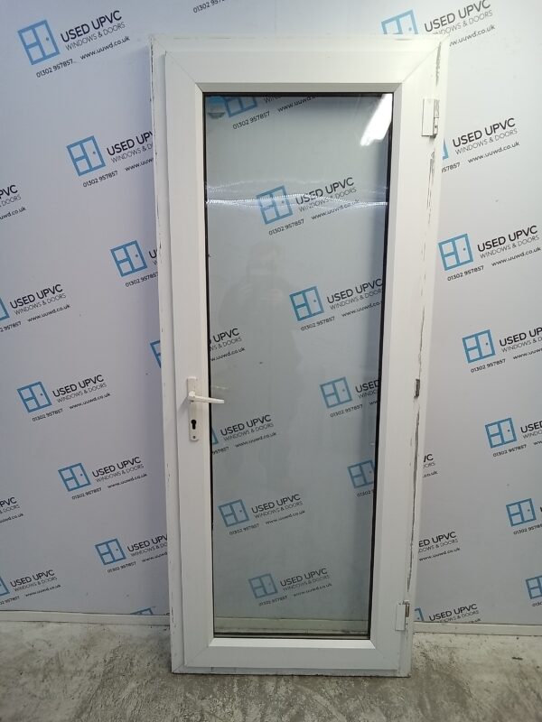 Used White Upvc Back Door 840mm x 2055mm C9D68 - Image 2