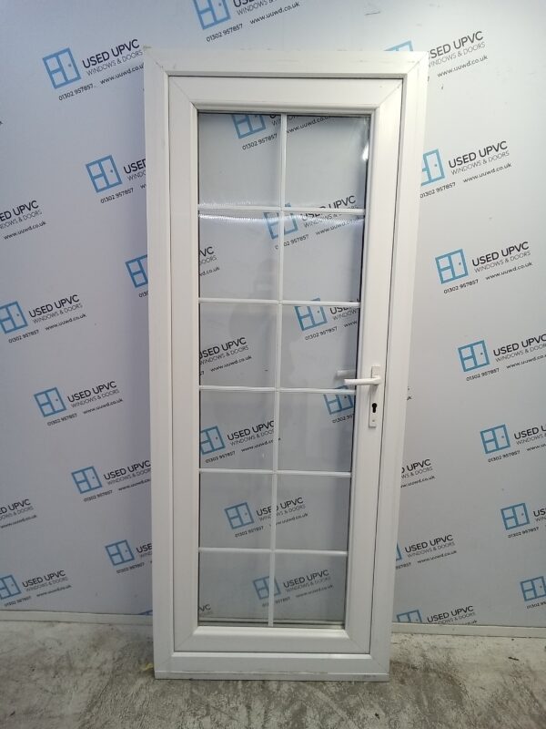 Used White Upvc Outward Opening Back Door 840mm x 2080mm C10D05 - Image 2