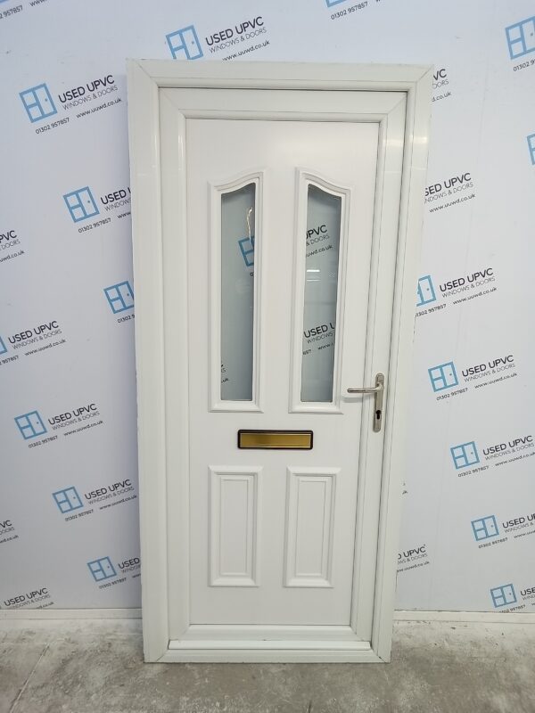 Used White Upvc Front Door 915mm x 2045mm (Reduce To 895mm x 2045mm) 0085