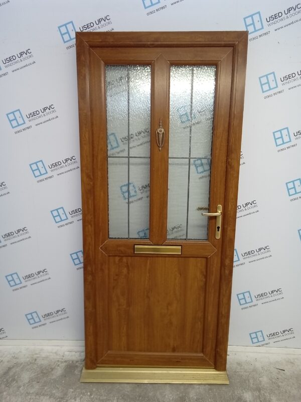 Used Oak Upvc Front Door 930mm x 2080mm 0451